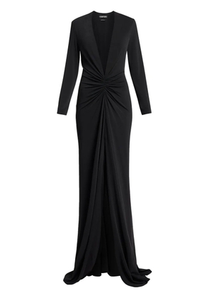 TOM FORD v-neck long sleeve dress - Black