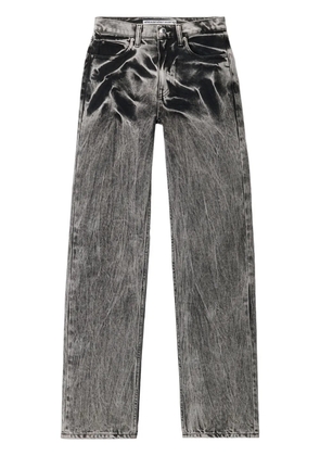 Alexander Wang embroidered logo straight-leg jeans - Black