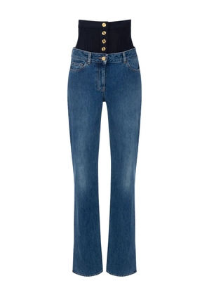 Elisabetta Franchi corset-waistband jeans - Blue