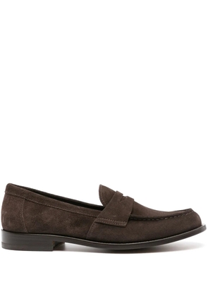 Scarosso Harper suede penny loafers - Brown