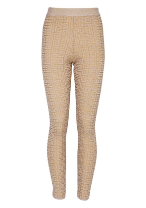 Balmain Labyrinth knitted leggings - Neutrals