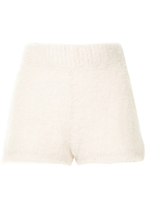 Onefifteen high-waisted knitted shorts - White