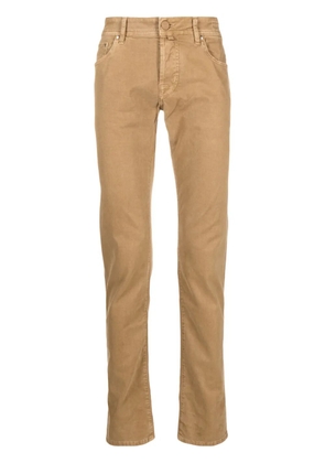Jacob Cohën mid-rise cotton chino trousers - Brown