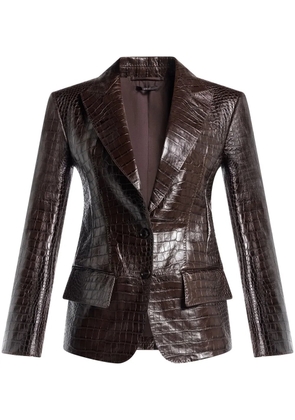 TOM FORD snakeskin-effect leather blazer - Brown