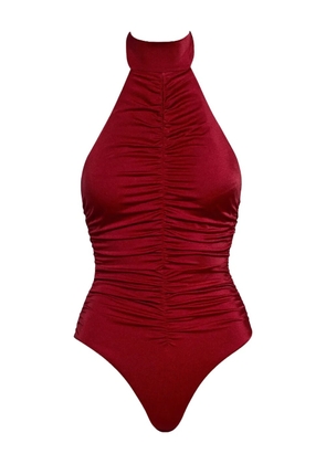 Noire Swimwear halterneck ruched swimsuit - Red