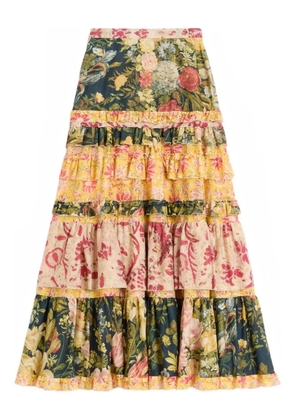 Valentino Garavani Apres L'Hiver tiered mid skirt - Yellow