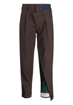 Kolor high-waisted cropped trousers - Brown