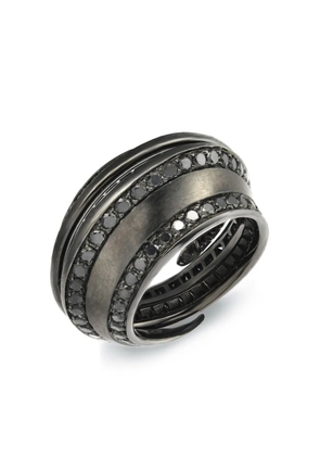 LILY GABRIELLA 18kt black gold Spira diamond ring