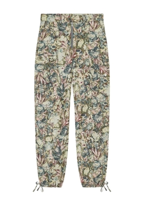 GANNI floral-print trousers - Neutrals