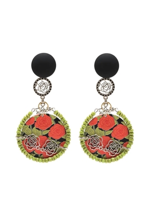 Amir Slama Bijoux Love floral-print earring - Green