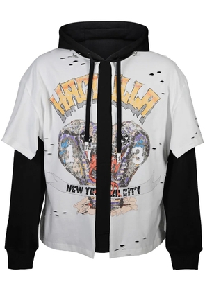 Haculla King Cobra layered hoodie - White
