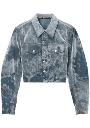 Alexander Wang cloud-print trucker jacket - Blue