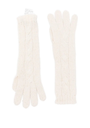 Gran Sasso cable-knit gloves - Neutrals