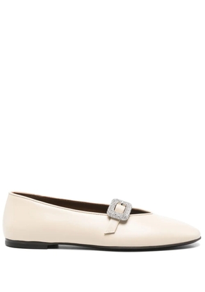 Giuseppe Zanotti crystal-embellished ballet flats - Neutrals