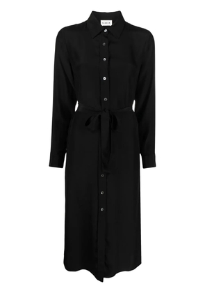P.A.R.O.S.H. belted silk shirt dress - Black