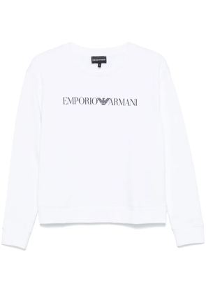 Emporio Armani logo-print organic-cotton sweatshirt - White
