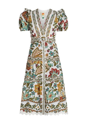 FARM Rio Botanicals midi dress - White