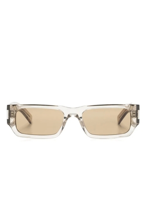 Saint Laurent Eyewear Naked Wire rectangle-frame sunglasses - Brown