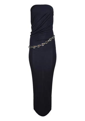 Christopher Esber chain-detail ruched maxi dress - Blue