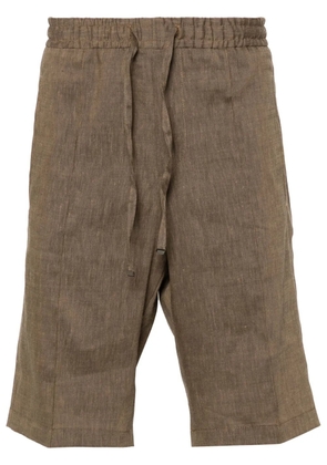 Corneliani slub-texture shorts - Brown