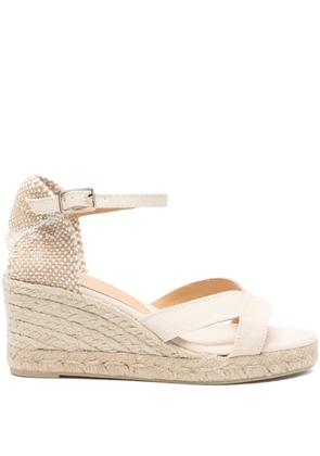 Castañer 70mm cross-strap wedge sandals - Neutrals