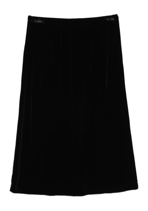 LAURA-URBINATI elasticated-waist velour midi skirt - Black