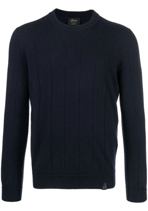 Brioni vertical-pattern cashmere jumper - Blue