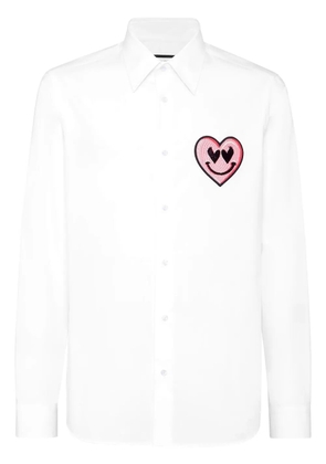Philipp Plein heart-patch shirt - White