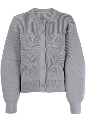 JNBY ribbed crew neck cardigan - Blue