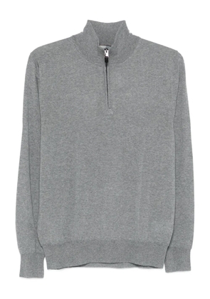 Canali zip-neck wool sweater - Grey