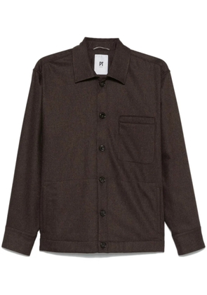 PT Torino spread-collar shirt jacket - Brown