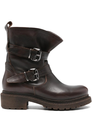 Metisse 45mm buckle round-toe boots - Brown