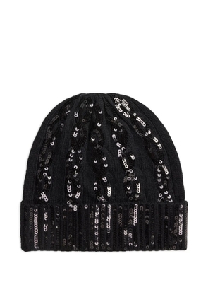 Polo Ralph Lauren sequin-embellished beanie hat - Black