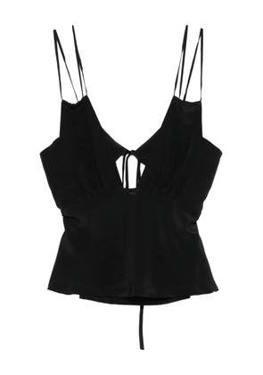Paris Georgia Bernie tie-front silk camisole - Black