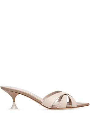 3juin 50mm criss-cross leather sandals - Neutrals