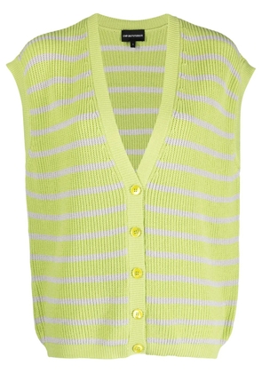 Emporio Armani horizontal-stripe print knitted top - Green