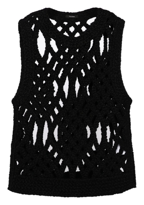 Taakk open-knitted vest - Black
