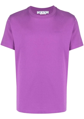 Off-White logo-print detail T-shirt - Purple