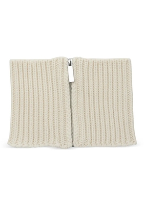 SA SU PHI ribbed zip-fastening scarf - White