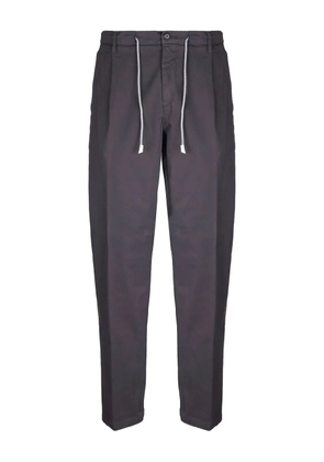 Eleventy pleated drawstring tapered trousers - Black