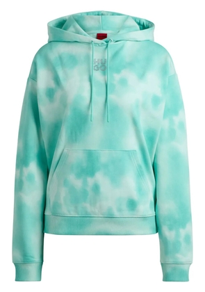 HUGO tie-dye cotton terry hoodie - Blue