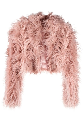 Cult Gaia Adda cropped faux-fur jacket - Pink