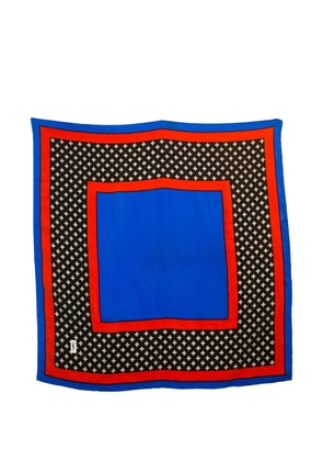 Saint Laurent Pre-Owned 1980s patterned silk scarf - Blue