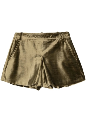 TOM FORD slubbed-velvet flared mini shorts - Green
