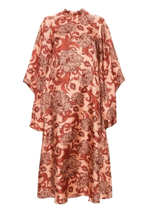 La DoubleJ Magnifico floral-print midi dress - Orange