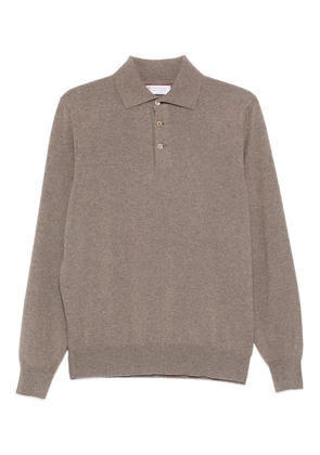 Brunello Cucinelli polo-neck cashmere sweater - Brown