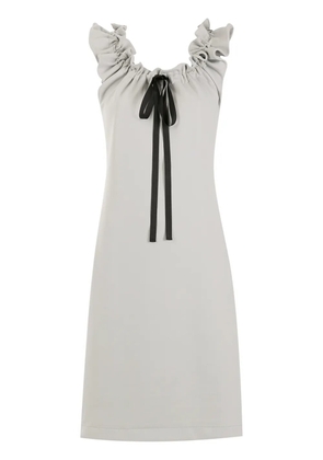 Gloria Coelho gathered-neckline midi dress - Grey