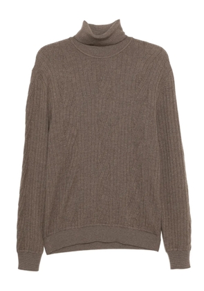 Brioni cable-knit crewneck sweater - Brown