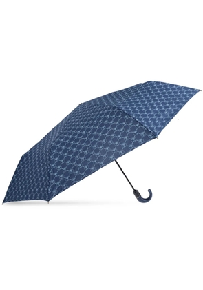 Moschino monogram-print crook-handle umbrella - Blue