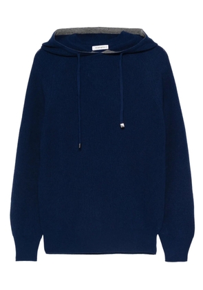 Kangra fine-knit hoodie - Blue